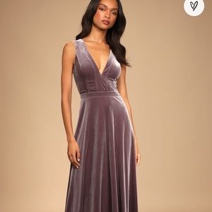 Lulu’s Beautiful Night Dusty Purple Velvet Maxi Dress